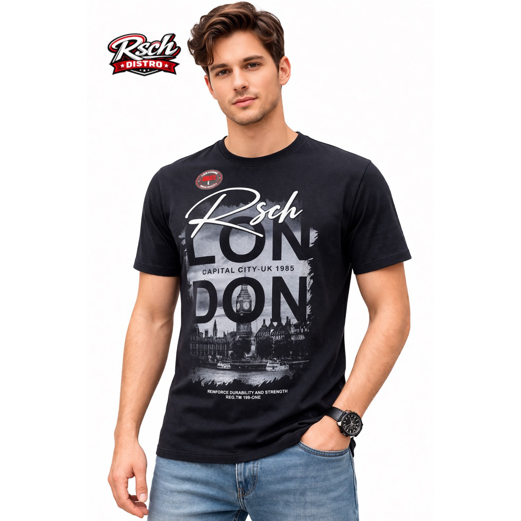 TERMURAH Kaos Oblong Distro Pria Lengan Pendek RSCH/GRLT Original Katun Semi Combet 24s Full Sablon 