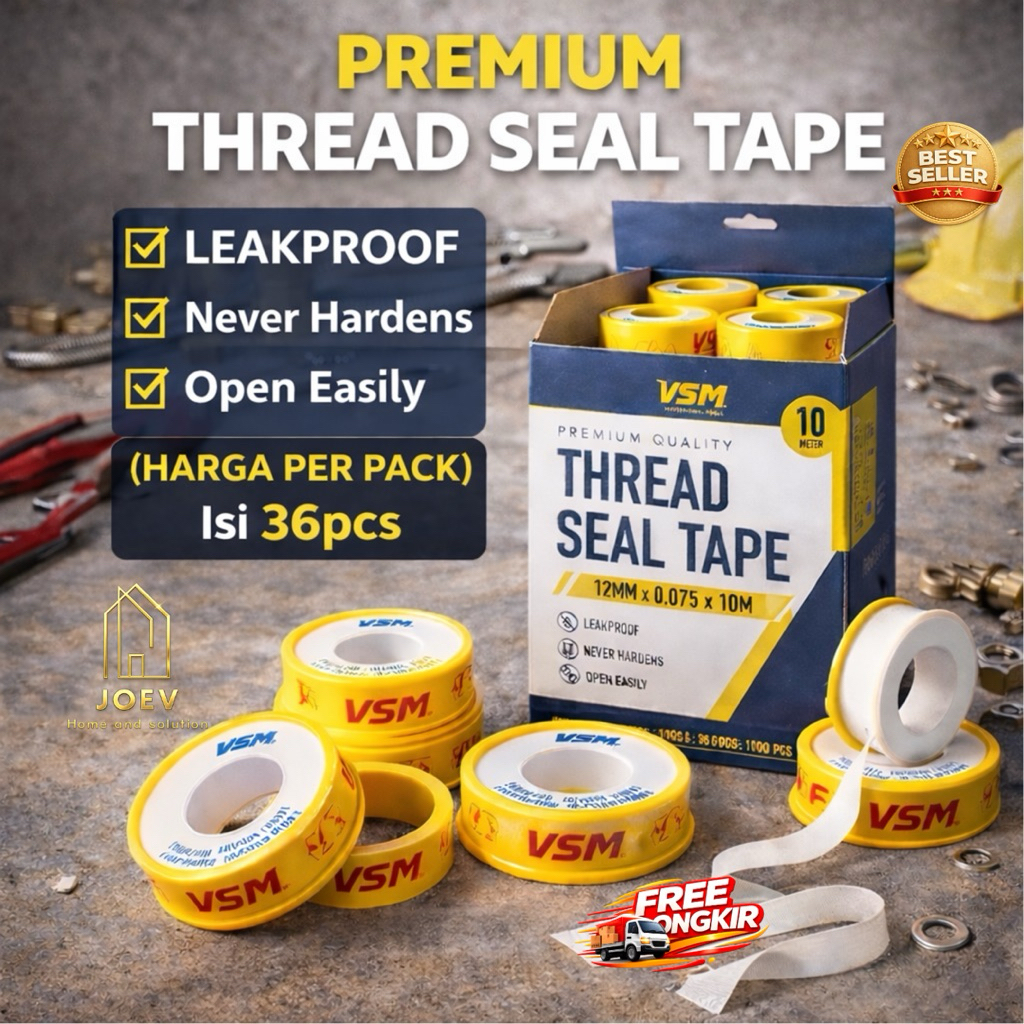 Joev Home SEAL TAPE (HARGA PER PACK) ISI 36pcs SEAL tape PIPA seal tape GAS teflon tape pipa teflon 