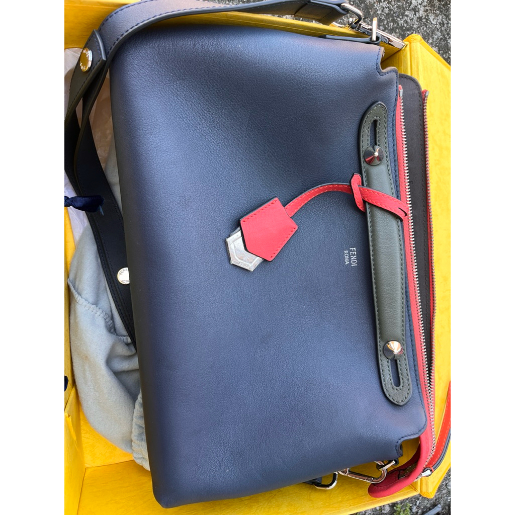 [PRELOVED] Fendi By The Way Boston Bag Medium Blue Navy - Authentic