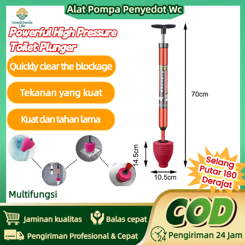 Plunger Pompa Toilet Mampet Buster Air Pump Plunger WC Mampet Alat untuk Membersihkan Saluran WC