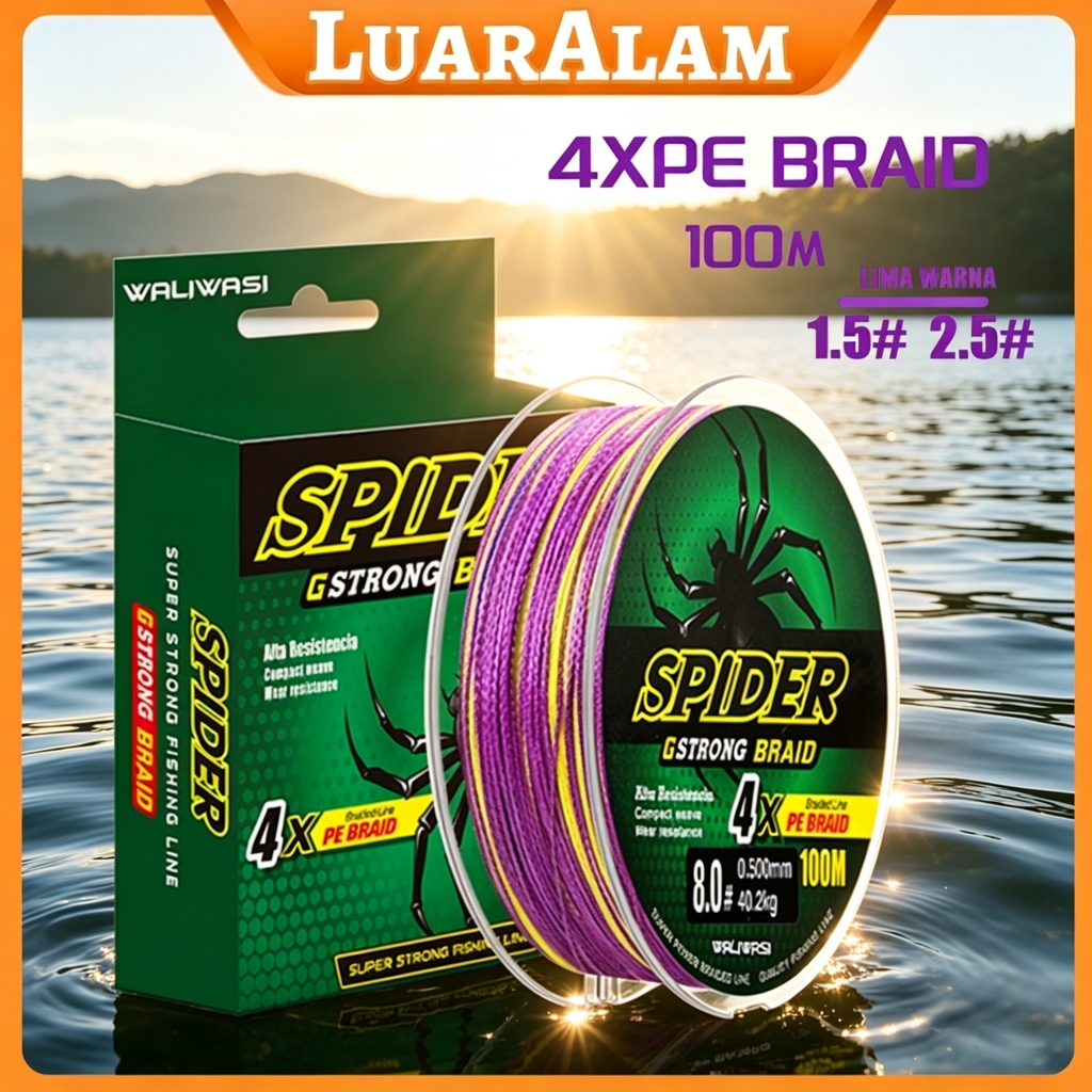 Senar Pancing PE Senar PE Ikan Besar Super Kuat Bahan Jepang Tahan Gesekan Senar PE X8 100m Super Ku