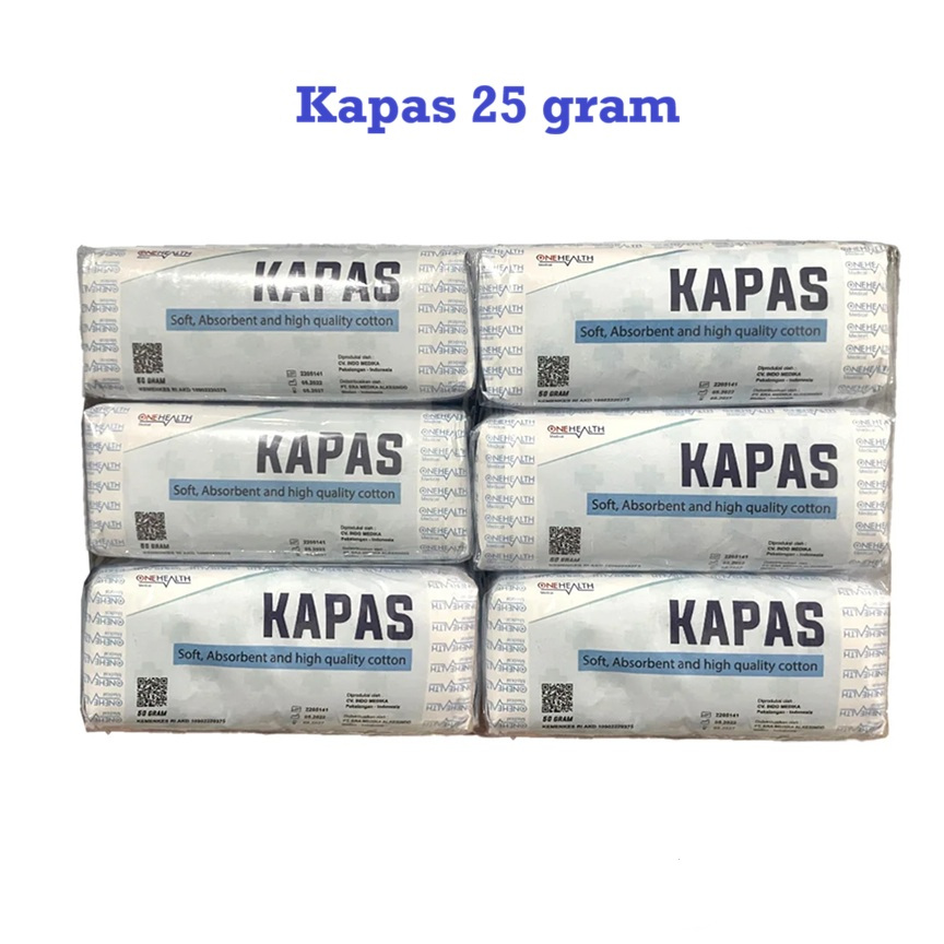 Onehealth Kapas Pembalut 25 gram / Kapas Gulung 25 gram / Kapas Luka 25 gram / Kapas Medis 25 gram