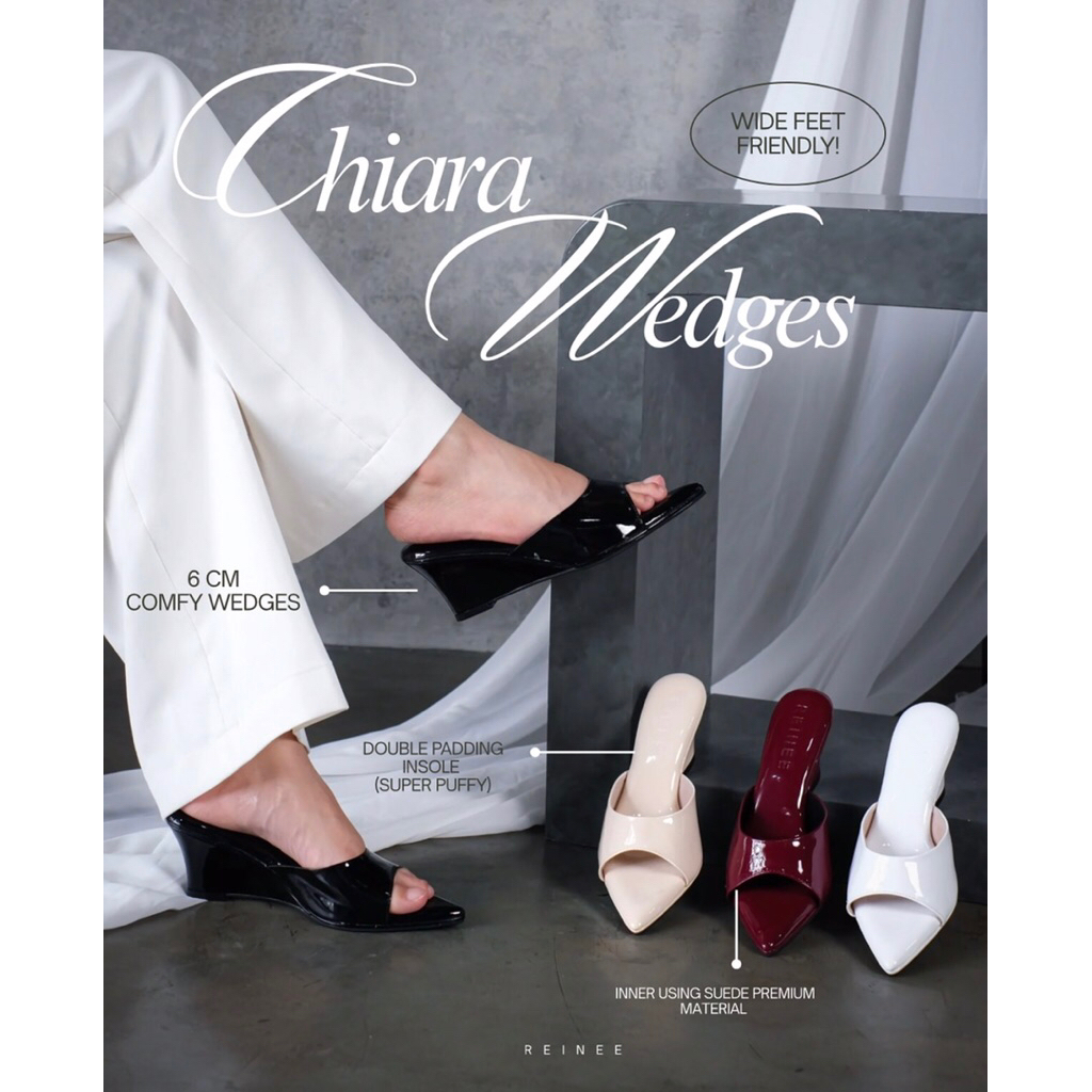 Reinee sandal wedges / Chiara wedges /sandal heels / sepatu wedges / sandal pesta / heels 6cm