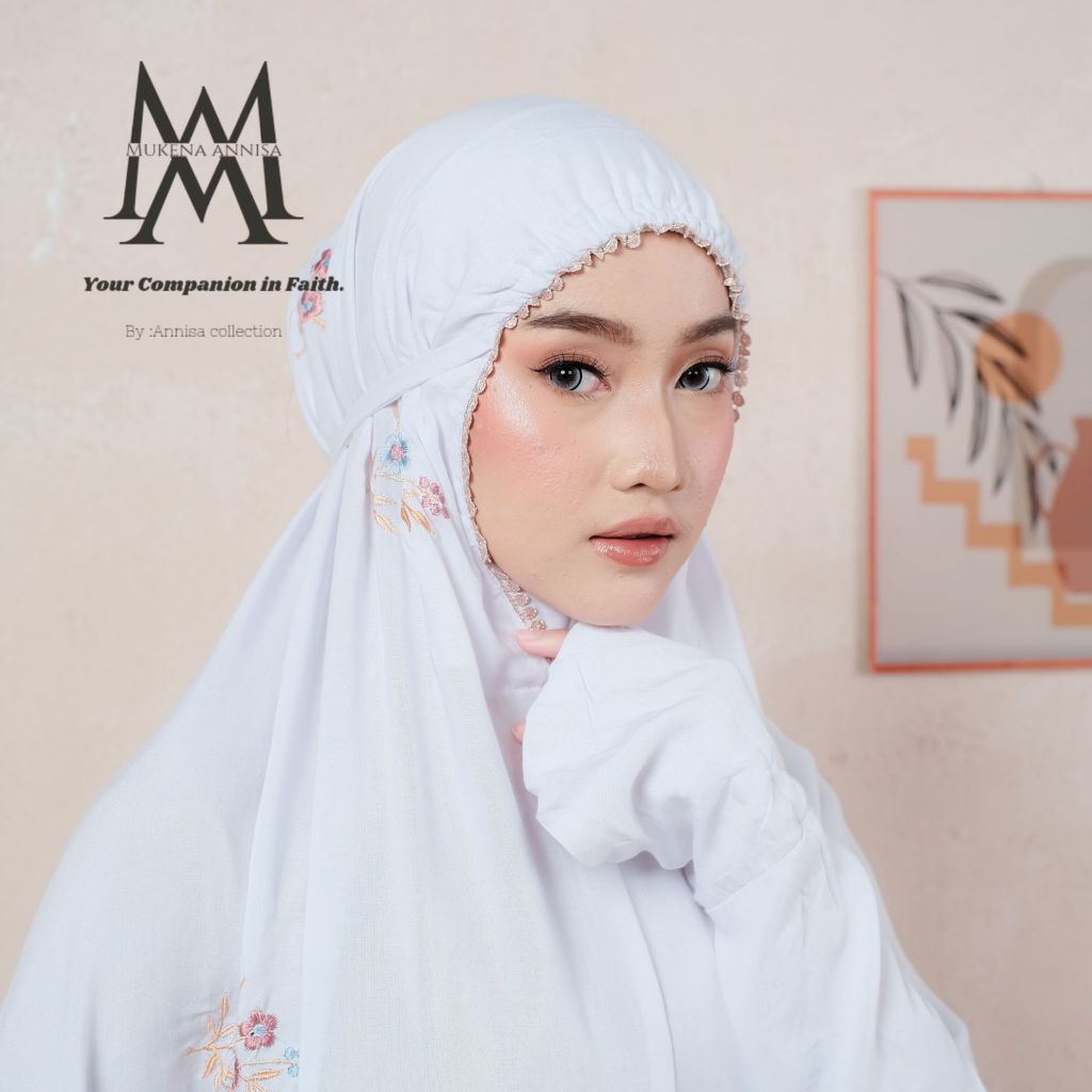 Annisa Mukena Terusan Dewasa Bahan Rayon Premium Bordir Azalea Series Super Adem Dan Lembut Nyaman M