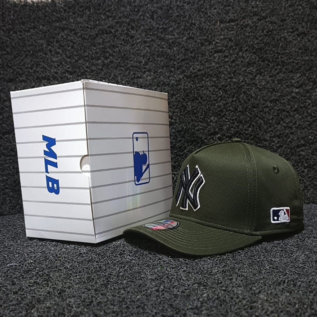 Topi New York NY Hitam List Putih Warna Hijau Army Baseball Cap Premium Unisex
