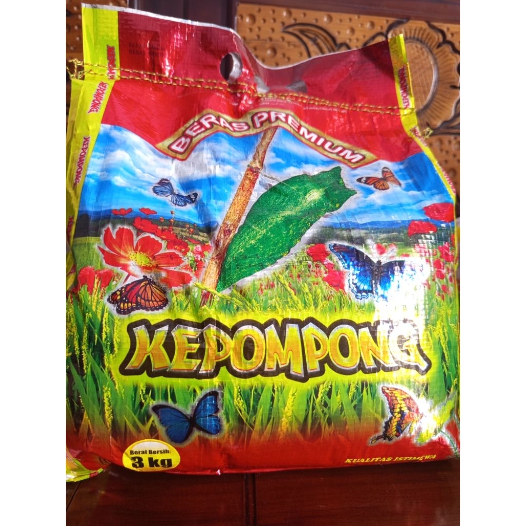 Beras Kepompong 3kg, 5kg - Putih, Pulen, dan Premium