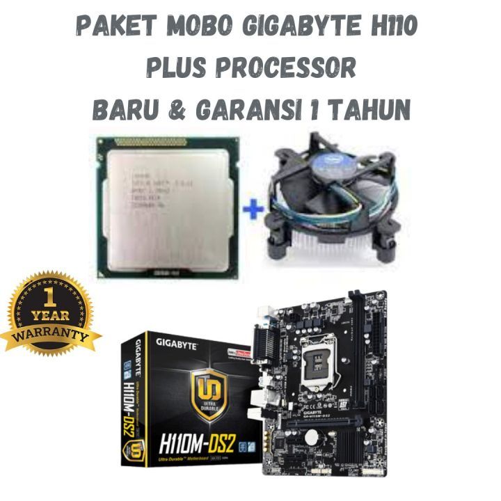Paket Motherboard H110 + Proc Intel i5-6500  + Fan Proc intel - DDR4 LGA 1151