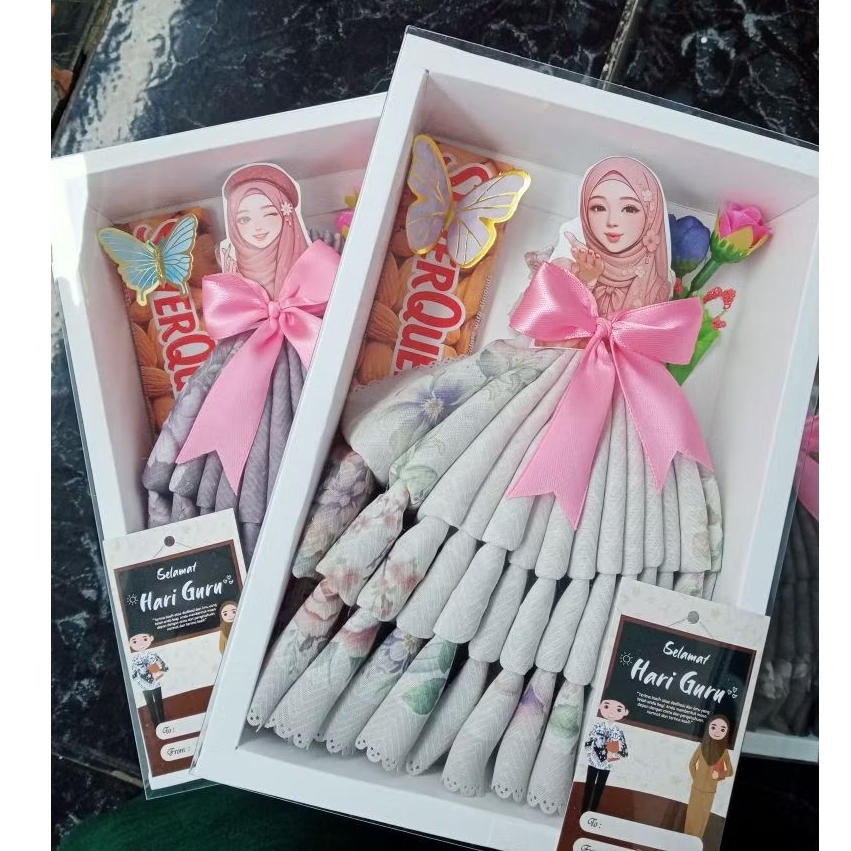 Gift Box hijab buket hijab buket hari guru happy birthday buket ulang tahun buket wisuda hampers ula