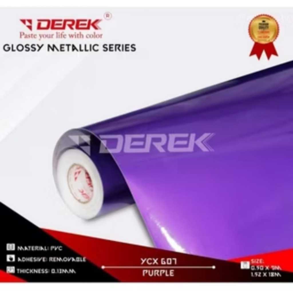 Sticker Stiker Derek Glossy Metallic Ungu Candy Premium YCX607 50cm