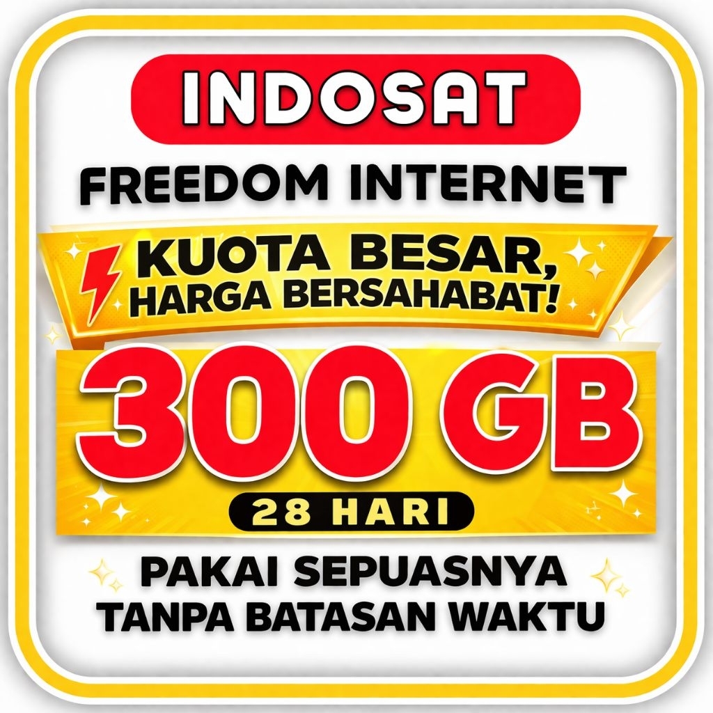 SUPER PROMO ISI ULANG KUOTA INDOSAT 300 GB 28 HARI TERMURAH