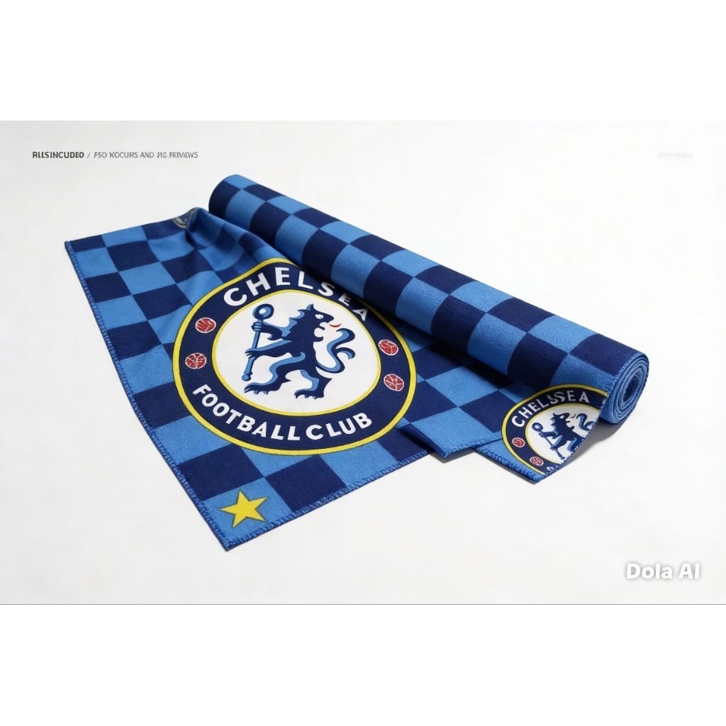 Kain Sprei Katun motif Sepak bola Chelsea L 2,4 m