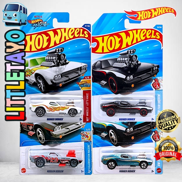 Hot Wheels Rodger Dodger Abu Putih Biru Hitam Diecast Mobil Muscle