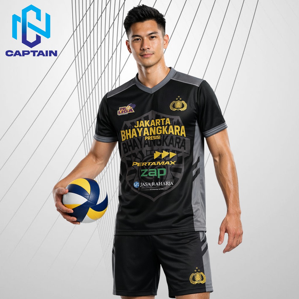 Kaos Jersey Voli Jakarta Bhayangkara Presisi Proliga Pria 2026/Jersey Voli Dry Fit Full Printing
