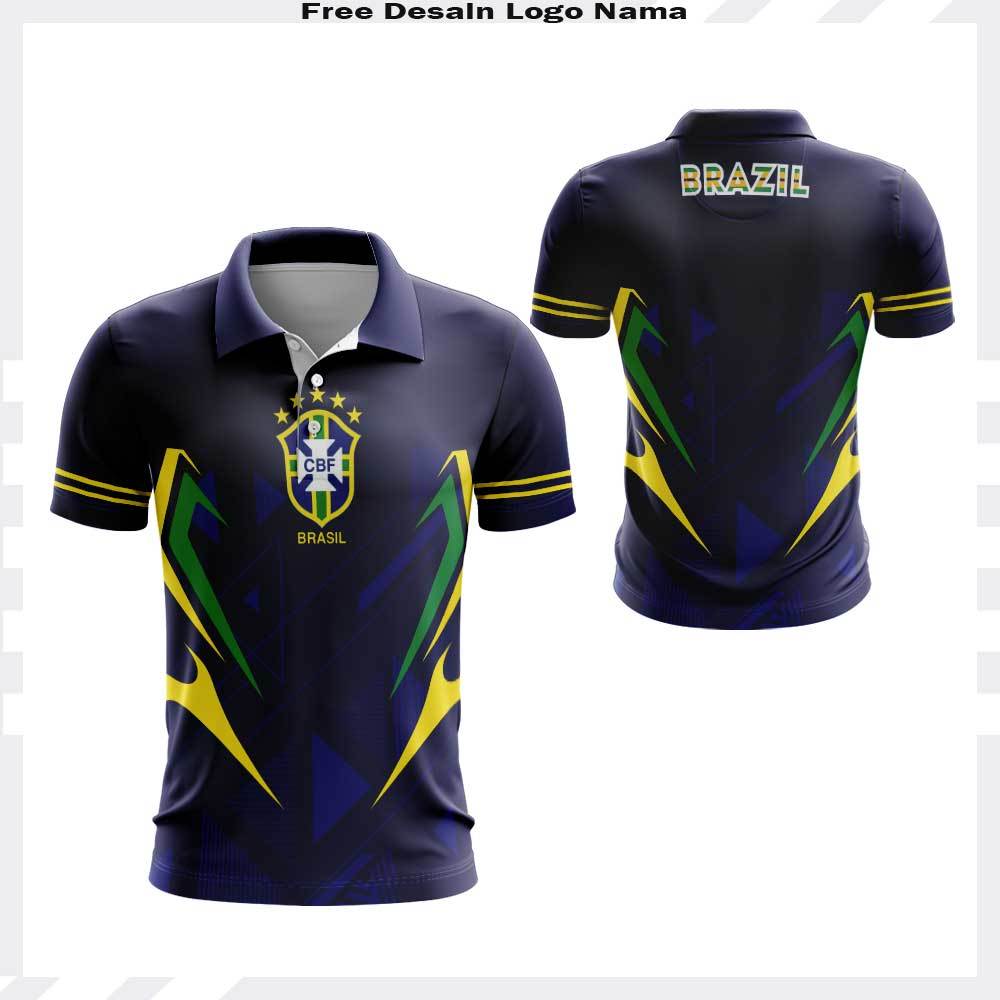 KAOS POLO JERSEY BOLA BRAZIL PIALA DUNIA 2026 - BAJU WANGKI BRAZIL PIALA DUNIA 2026 FULLPRINT