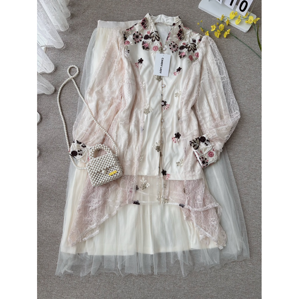 CANDY LADY Kanasya Set Skirt / One Set Rok Wanita Terbaru Setelan Rok Brukat Bestseller