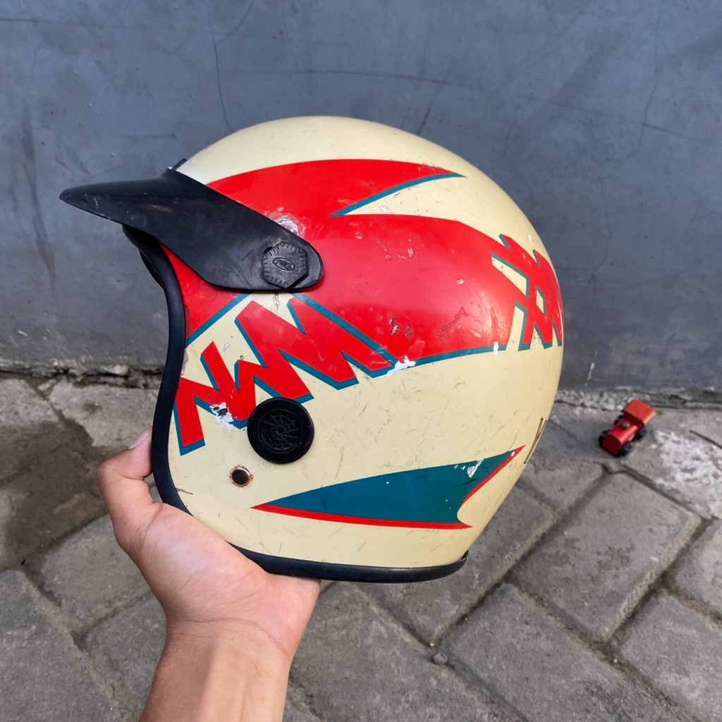 helm yamaha original helm lawas helm yamaha sumpit putih merah