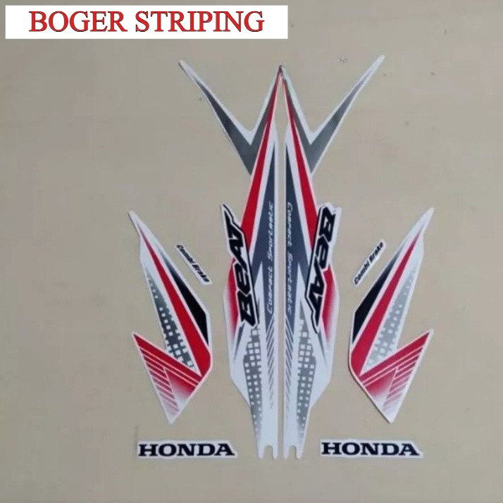 STIKER STRIPING LIS BODY MOTOR BEAT FI NEW 2020 CBS WARNA PUTIH MERAH STANDAR