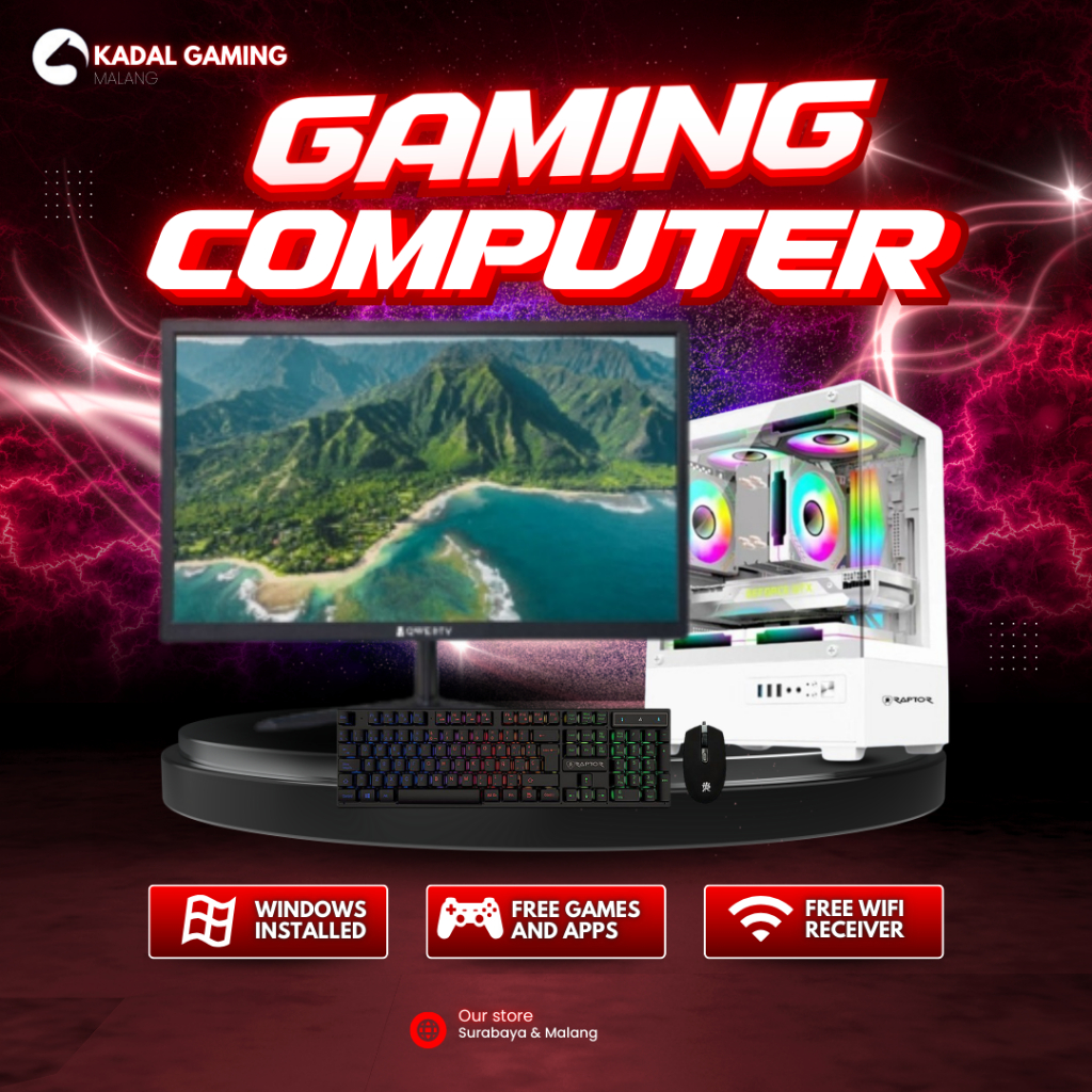 PC SET INTEL I5 3470 GT 1030 2GB RAM 16GB SSD 128GB FULLSET MONITOR 20 INCH SIAP PAKAI DESIGN EDITIN
