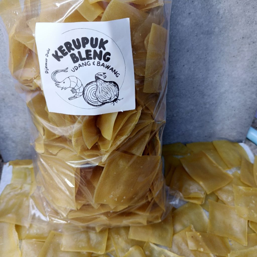 Kerupuk Mentah - 1Kg Kerupuk Bleng Udang Bawang Asli Produksi Banyuwangi