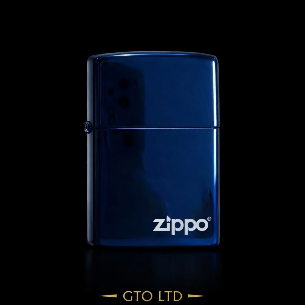 Korek Api Zippo Polos Biru Glossy Premium COD