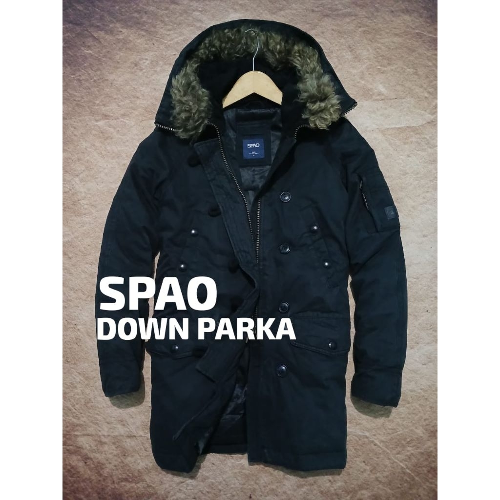 Jaket parka down keren SPAO kanvas tebal bekas murah