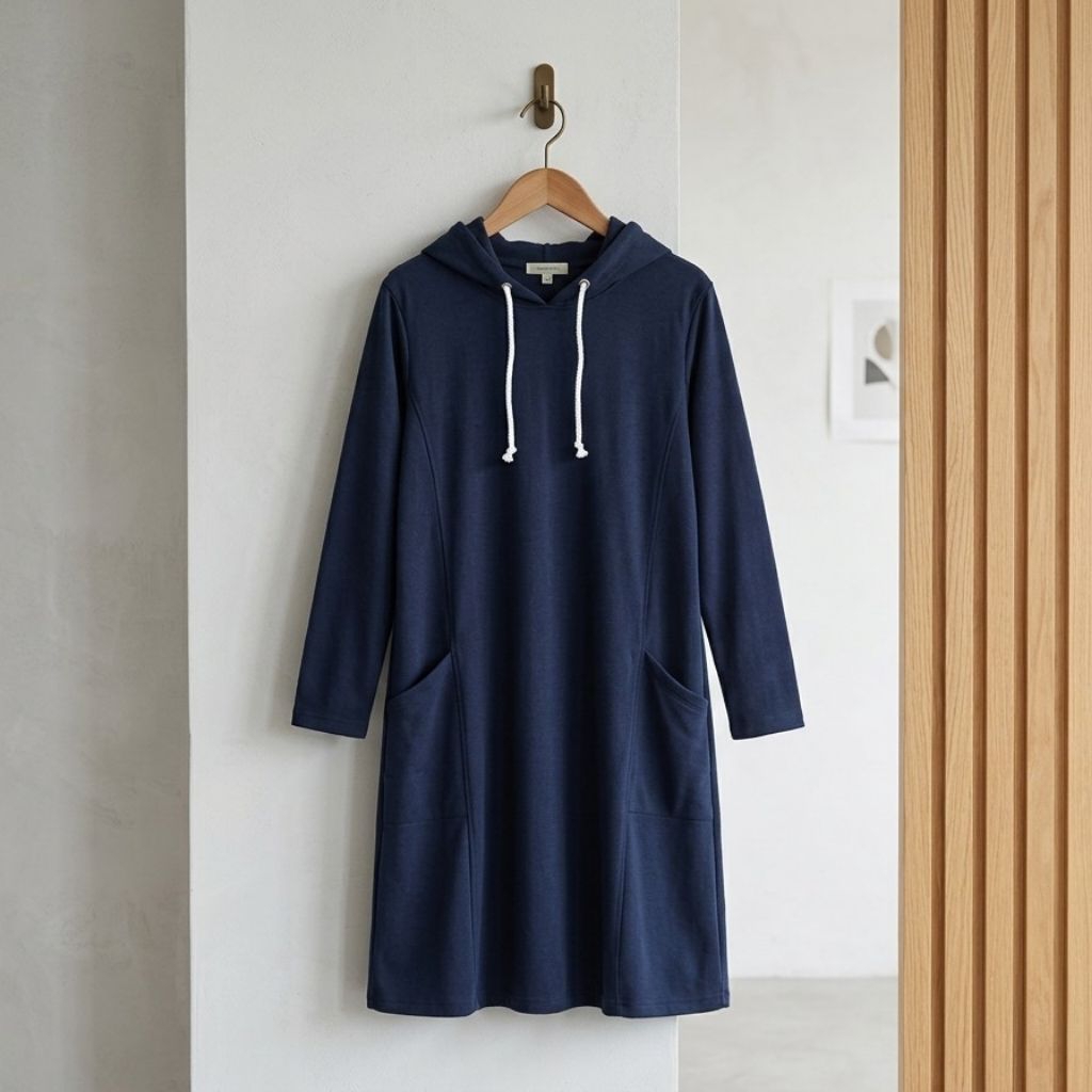 Hoodie Dress / Tunik Kaos Lacoste Navy - Simple & Sporty