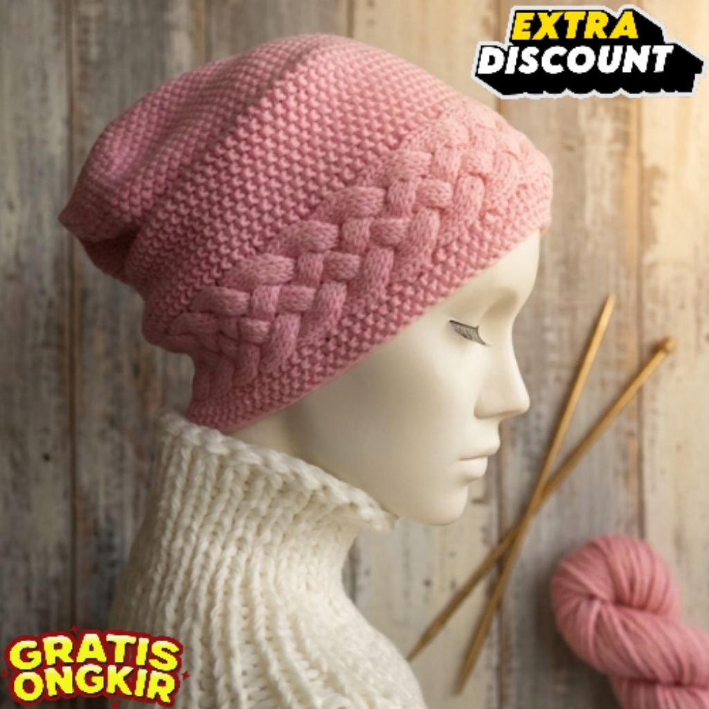 Ciput nenek premium,  Turban rajut nenek,  Kupluk wanita hijab turki Katun, kerpus rajut premium