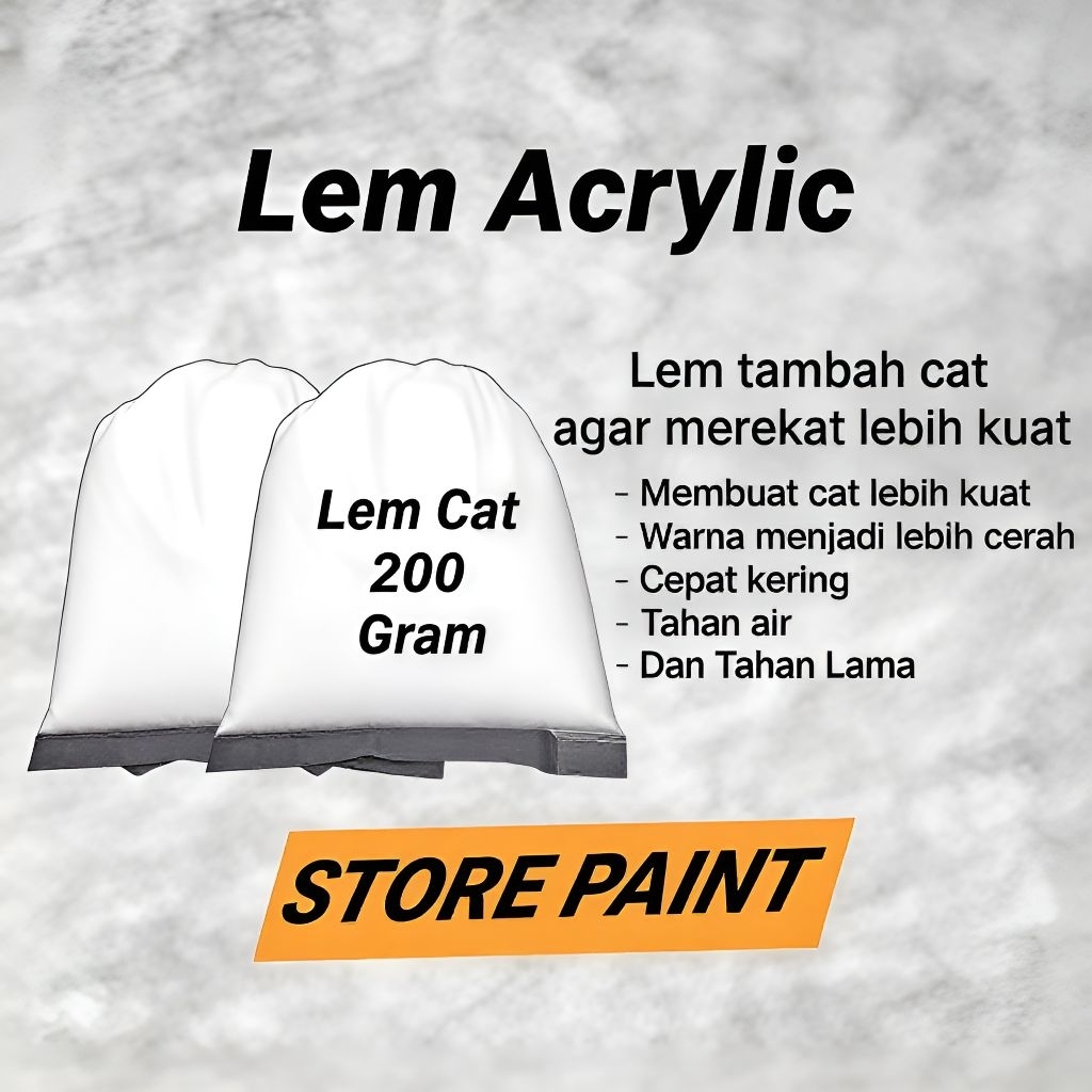 Lem Acrylic penguat cat tembok 200 gram