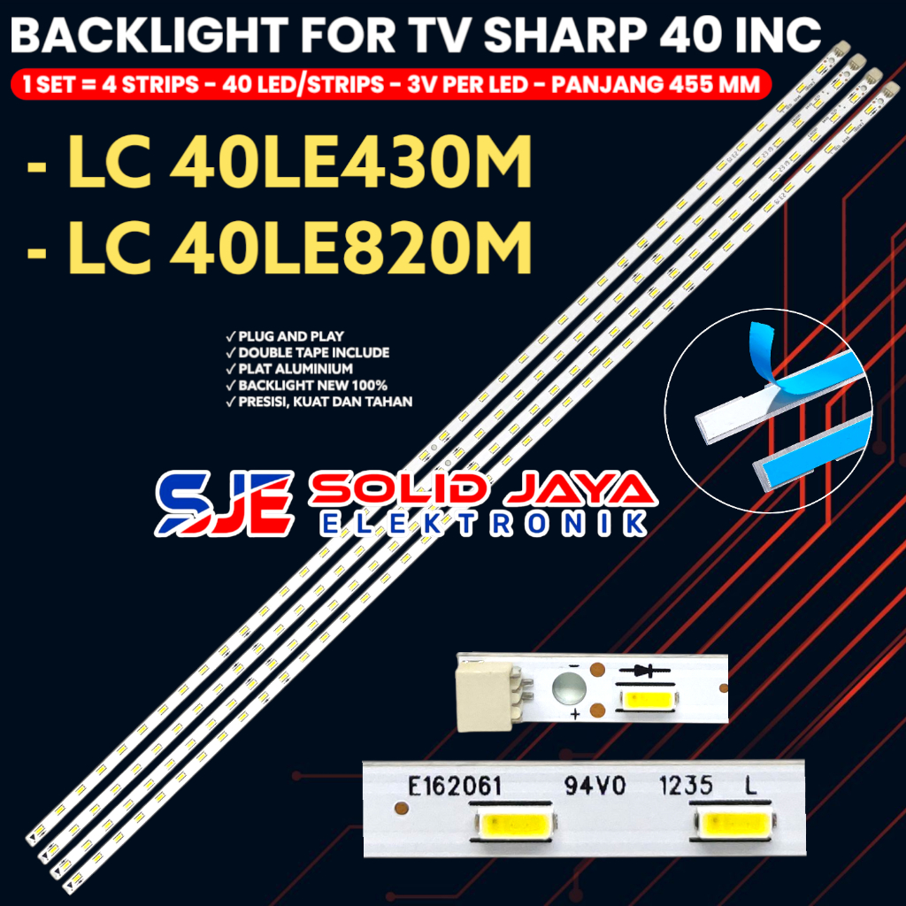 BACKLIGHT TV SHARP 40 INCH LC-40LE430M LC40LE430M 40LE430 40LE430M LAMPU BL LED 40LE E162061