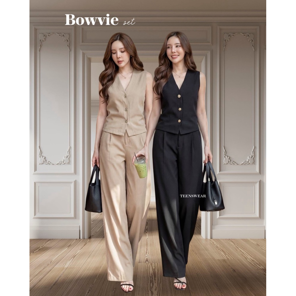 Bowvie Set - Cotton Candy Sleeveless Top Pants Set Import Bangkok