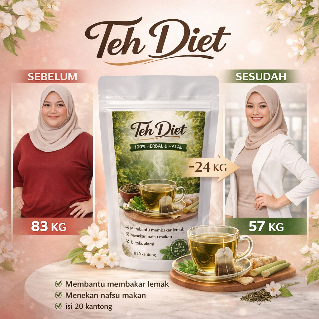 Teh Pelangsing Herbal Alami Membantu Menurunkan Berat Badan Tanpa Efek Samping