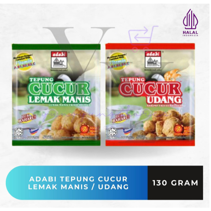 Adabi Tepung Cucur Lemak Manis / Udang / Shrimp Fritter Flour / Cucur Santan / Bakwan Udang 130 gram