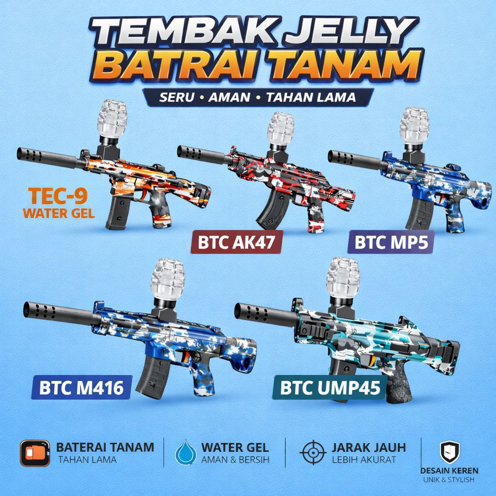 Mainan Batrai Tanam Water Gell Blaster tembak Jelly Eletrik Blaster Air
