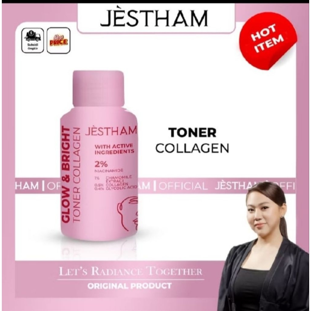 Jestham Toner Collagen penyegar dan pemutih wajah