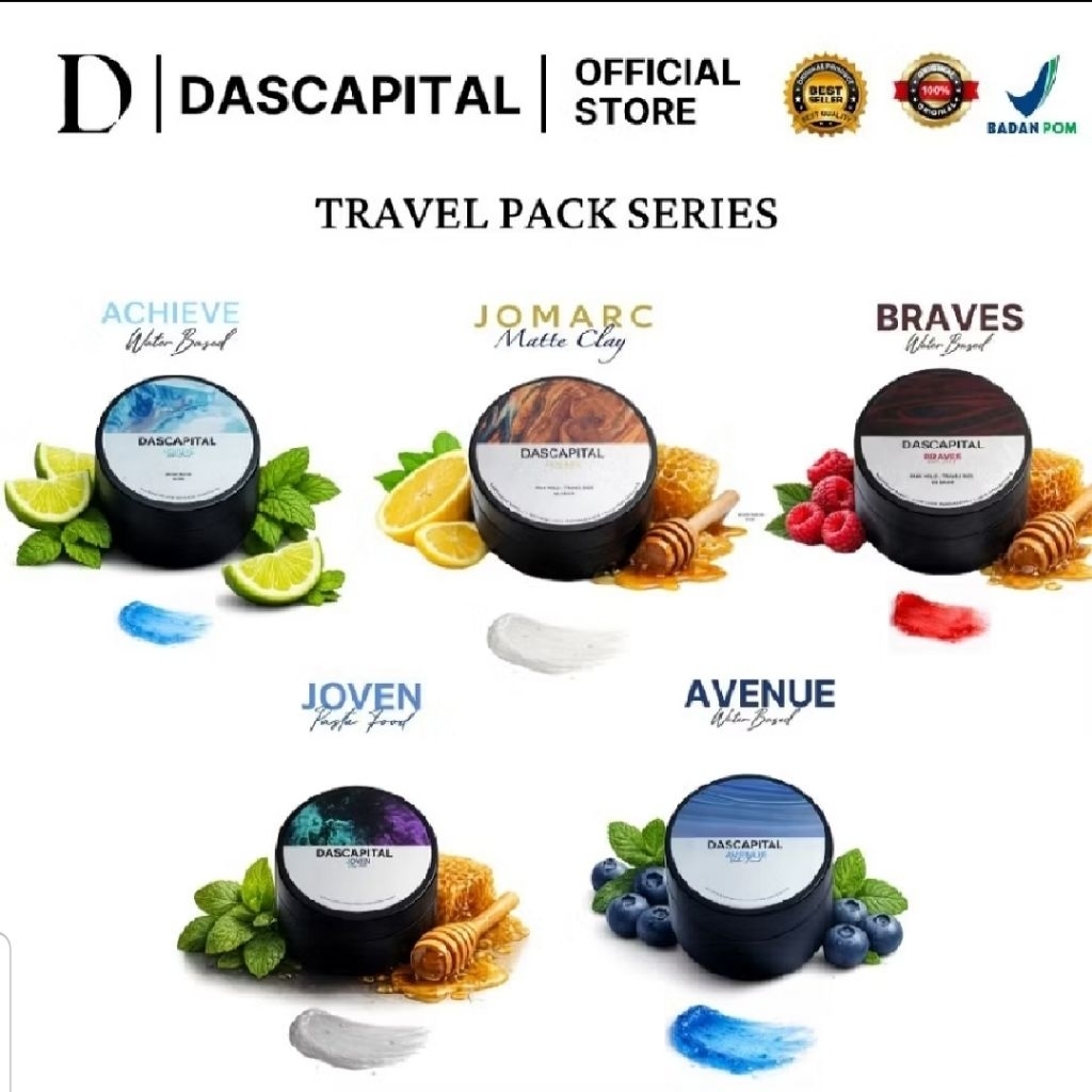 Dascapital Pomade Travel Pack 60g Pomade Waterbased | Hair Clay