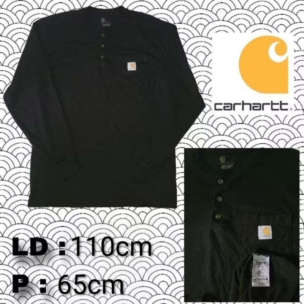 Kaos LS Carhartt hitam pekat Original 100% (BISA COD)