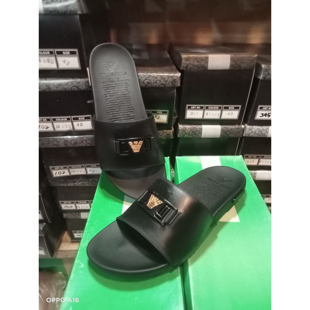 sandal slop pria sendal emporio armani