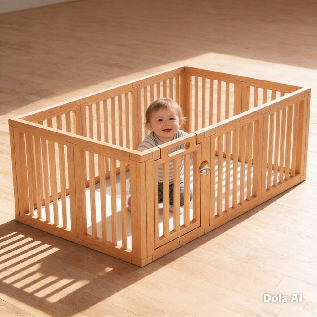 PAGAR BERMAIN ANAK / Pagar Bermain Bayi / Balita Dari Kayu Solid