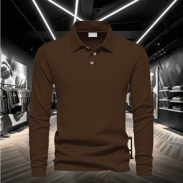 Kaos Pique Kerah Pria Polo Panjang TT Putih Lengan Panjang / Baju Seragam Poloshirt / Kaos Pria Berk