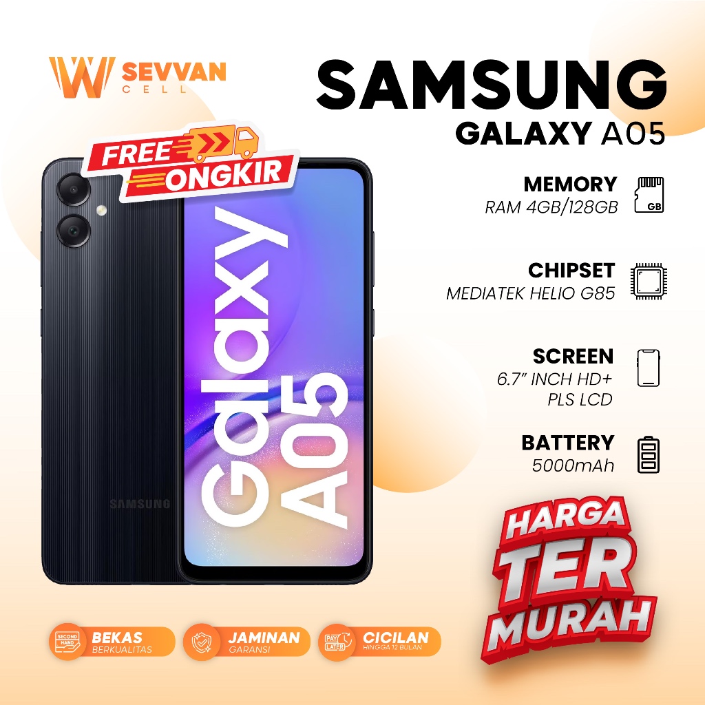 Handphone Samsung Galaxy A05 Ram 4 128GB