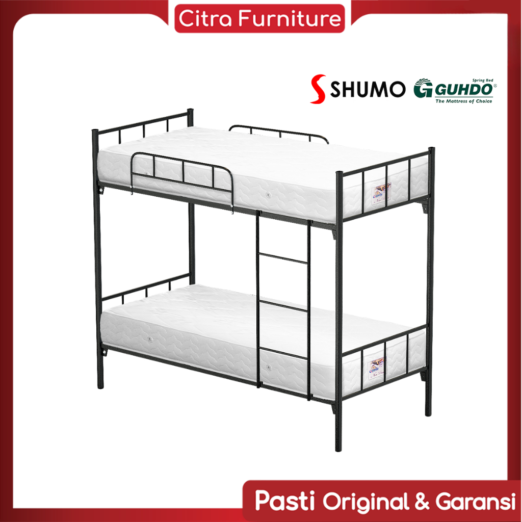 CITRA FURNITURE GUHDO SPRINGBEDXSHUMO Ranjang Besi Bunk Bed Tingkat 90/90 Spring Bed Guhdo Full Set