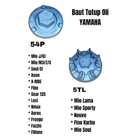 Baut Tutup oli yamaha mio sporty mio j gt soul gt xeon soul gt nouvo fino xride nmax aerox lexi