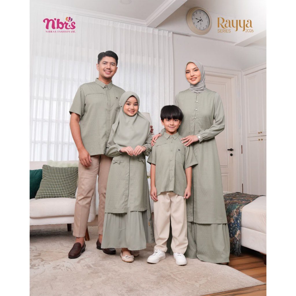 NIBRAS ELDIA RAYYA SERIES SET KELUARGA TERBARU 2026 SARIMBIT KELUARGA GAMIS KOKO GAMIS ANAK DAN KOKO