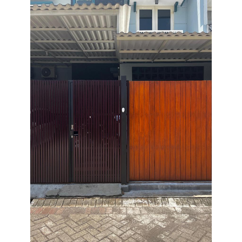 Pagar Rumah Minimalis Kombinasi Kayu
