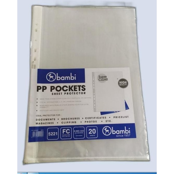 Stopmap Plastik Pp Pocket Bambi F4
