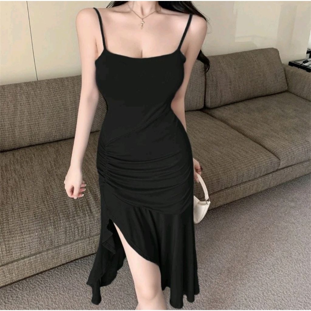 DRESS PANTAI DRESS PESTA DRESS HITAM DRESS LIBURAN DRESS DINNER DRESS ELEGANT