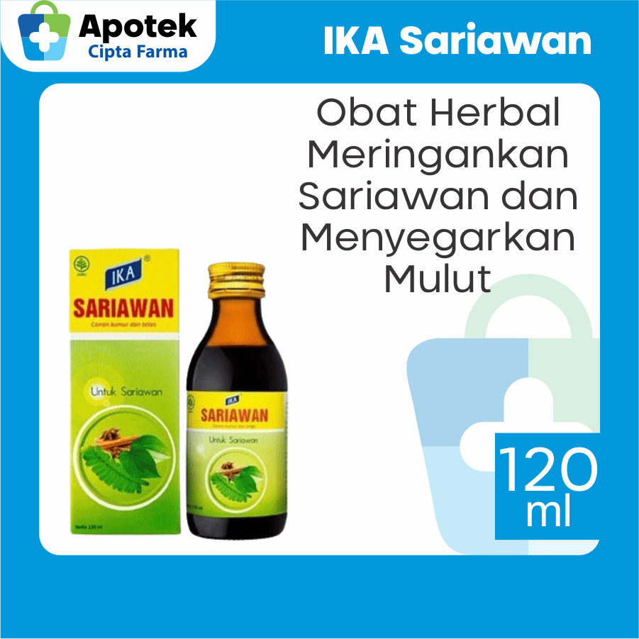 Ika Sariawan 120 ml Ekstrak Daun Sirih Saga Rambat Akar Kering Obat Herbal Pereda Sariawan dan Penye
