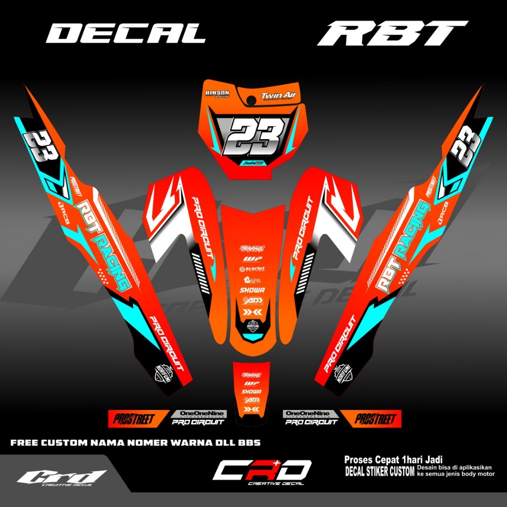 DECAL STIKER MOTOR RBT BODY VEGA R NEW , REVO ABSOLUTE, JUPITER DECAL RBT BISA REQUEST BODY