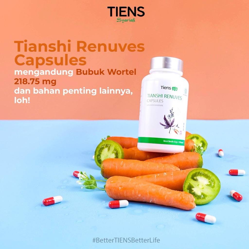 PER 1 KAPSUL Tianshi Renuves Capsules 1 Botol Segel Isi 150 Kapsul & Eceran Tiens Renves Kapsul Vita
