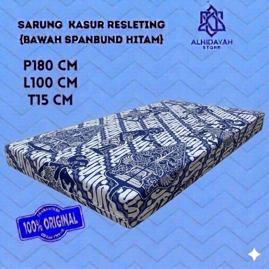 Cover Kasur Single 180x100x15 cm – Resleting Kuat & Mudah Dicuci